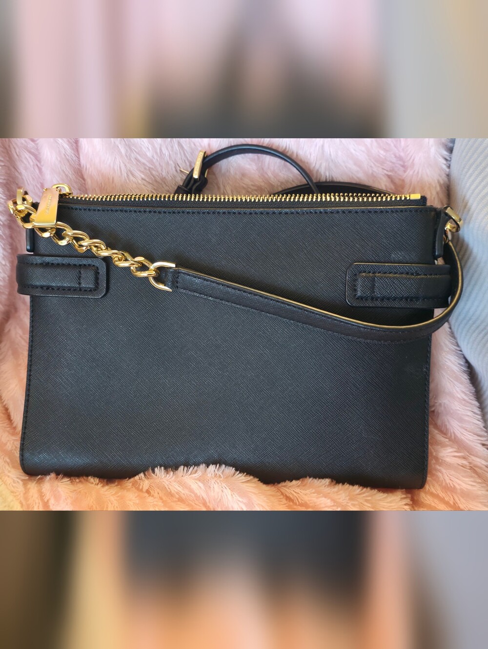 Michael Kors Black Crossbody with Gold Pyramid Accents - Picture 5 of 6